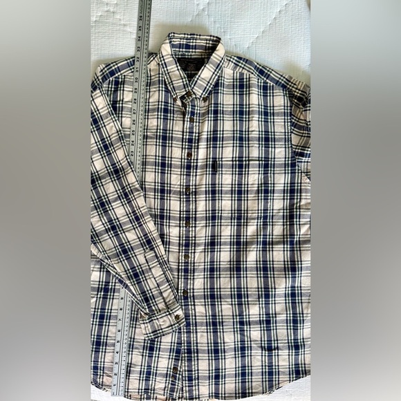 Abercrombie & Fitch The Big Shirt L Blue Green Plaid Cotton Button-Down - Picture 6 of 10